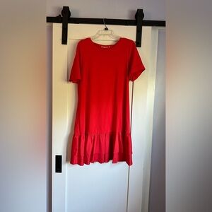 Chico's Vibrant Red ruffle hem dress